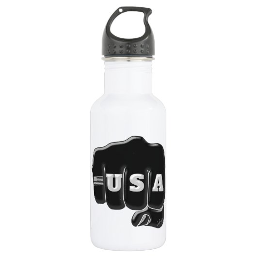 VS Fist Bump met Amerikaanse vlag Waterfles (Voorkant)