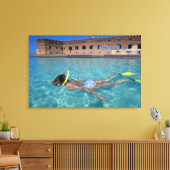 VS, FL, Florida Keys, Fort Jefferson, 1846, Canvas Afdruk (Insitu (Woonkamer))