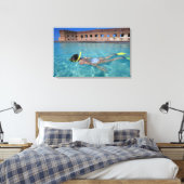 VS, FL, Florida Keys, Fort Jefferson, 1846, Canvas Afdruk (Insitu (Slaapkamer))