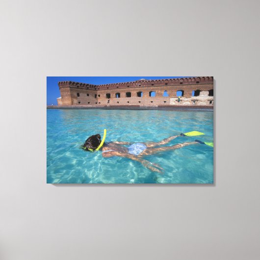 VS, FL, Florida Keys, Fort Jefferson, 1846, Canvas Afdruk (Voorkant)