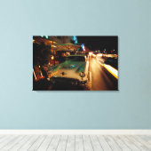 VS, FL, Miami, South Beach 's nachts. 2 Canvas Afdruk (Insitu (Houten vloer))