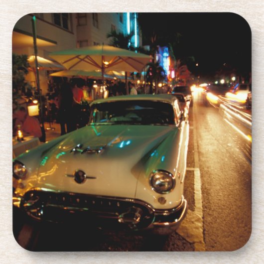 VS, FL, Miami, South Beach 's nachts. 2 Drankjes Onderzetter (Voorkant)