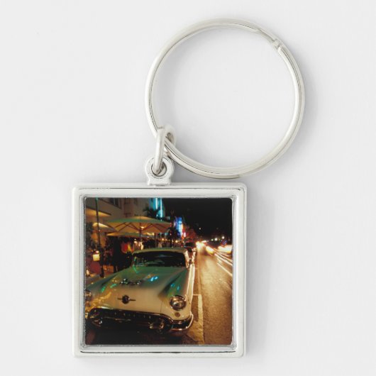 VS, FL, Miami, South Beach 's nachts. 2 Sleutelhanger (Voorkant)
