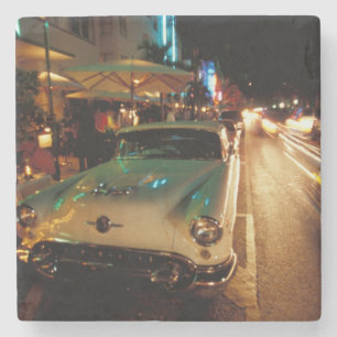 VS, FL, Miami, South Beach 's nachts. 2 Stenen Onderzetter