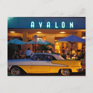 VS, FL, Miami, South Beach 's nachts. Briefkaart