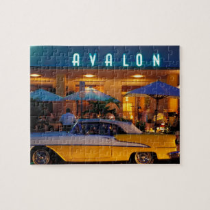 VS, FL, Miami, South Beach 's nachts. Legpuzzel