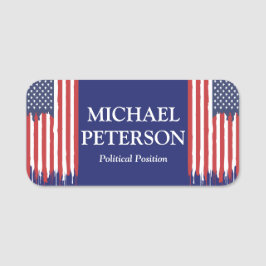 VS FLAG Dripping Paint Politieke Campaign Naamplaatje