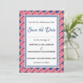 VS FLAG Gepersonaliseerd Amerikaanse scripts stijl Save The Date (Staand voorkant)