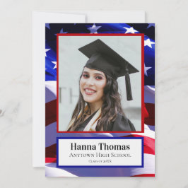 VS Flag Militair Afstuderen Fotoaankondiging Kaart