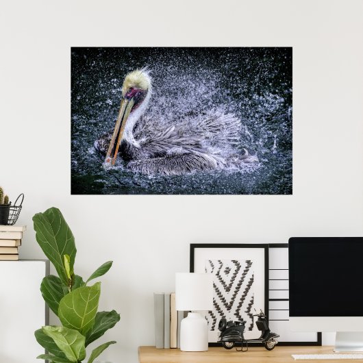 VS, Florida. Brown Pelican Poster (Thuiskantoor)