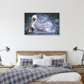 VS, Florida. Bruine Pelikaan Canvas Afdruk (Insitu (Slaapkamer))