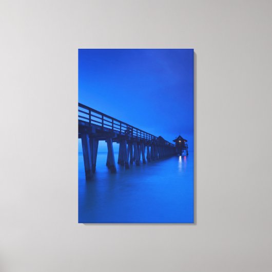 VS, Florida, Golfkust, Naples, Naples Pier Canvas Afdruk (Voorkant)