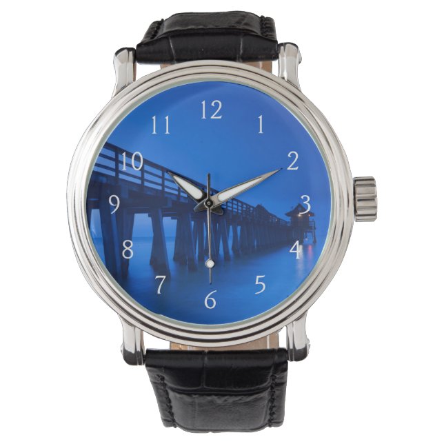 VS, Florida, Golfkust, Naples, Naples Pier Horloge (Voorkant)