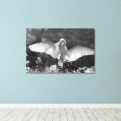 VS, Florida, Grote Zilverreiger (Ardea alba) infra Canvas Afdruk (Insitu (Houten vloer))