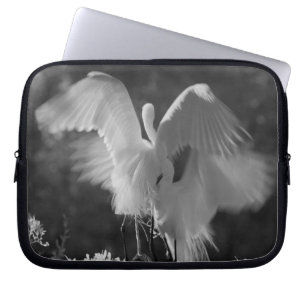 VS, Florida, Grote Zilverreiger (Ardea alba) infra Laptop Sleeve