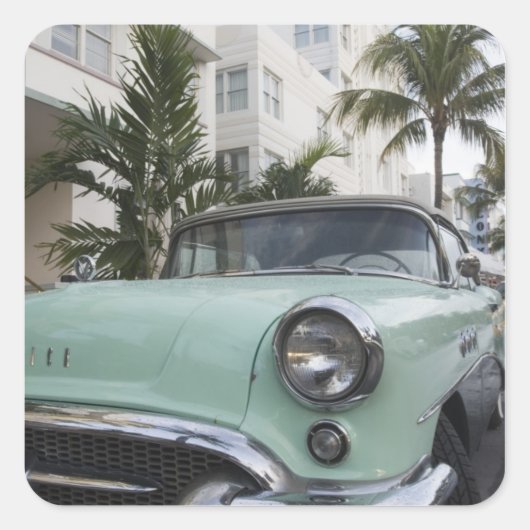 VS, Florida, Miami Beach: South Beach, 1956 3 Vierkante Sticker (Voorkant)
