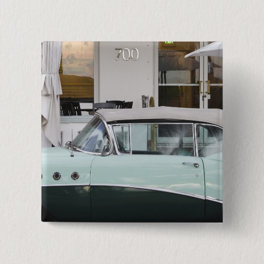 VS, Florida, Miami Beach: South Beach, 1956 Vierkante Button 5,1 Cm (Voorkant)