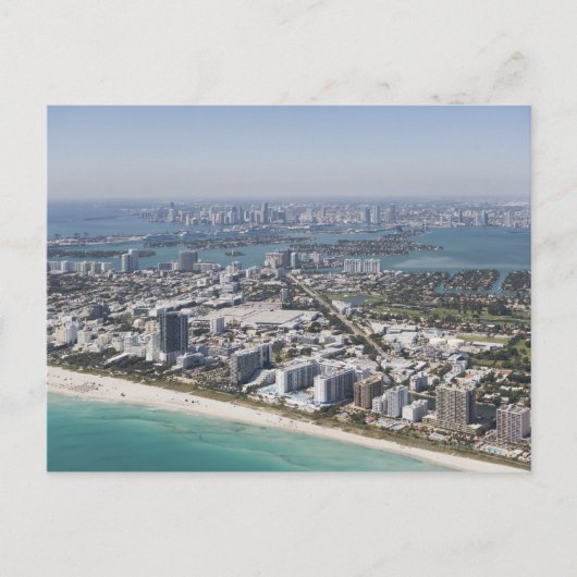 VS, Florida, Miami, Cityscape met strand 3 Briefkaart (Voorkant)