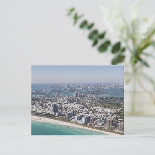 VS, Florida, Miami, Cityscape met strand 3 Briefkaart (Staand voorkant)