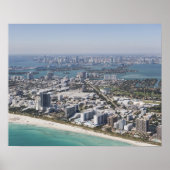 VS, Florida, Miami, Cityscape met strand 3 Poster (Voorkant)