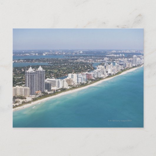 VS, Florida, Miami, Cityscape met strand Briefkaart (Voorkant)