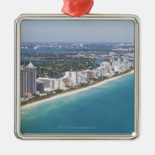 VS, Florida, Miami, Cityscape met strand Metalen Ornament