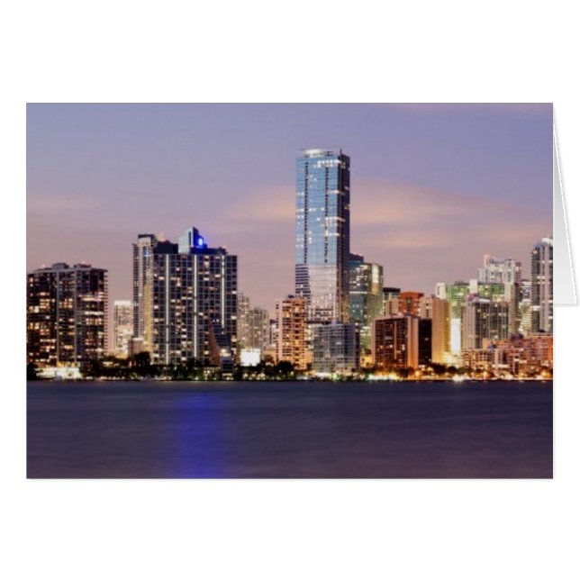 VS, Florida, Miami skyline bij schemering 2 (Voorkant Horizontaal)