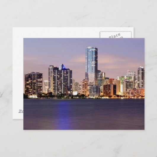 VS, Florida, Miami skyline bij schemering 2 Briefkaart (Voorkant / Achterkant)