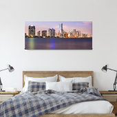 VS, Florida, Miami skyline bij schemering 2 Canvas Afdruk (Insitu (Slaapkamer))