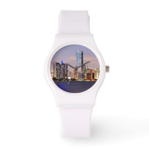 VS, Florida, Miami skyline bij schemering 2 Horloge
