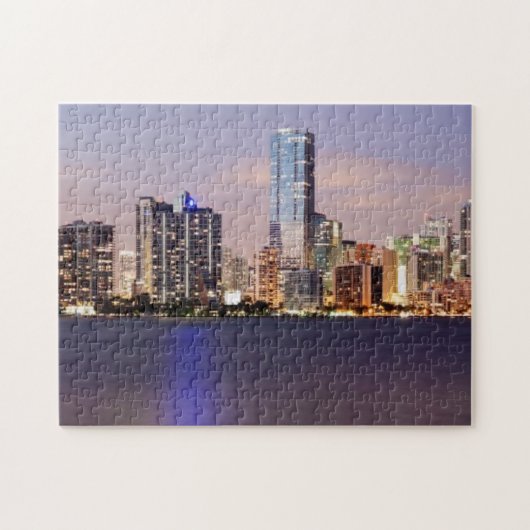 VS, Florida, Miami skyline bij schemering 2 Legpuzzel (Horizontaal)