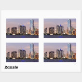 VS, Florida, Miami skyline bij schemering 2 Rechthoekige Sticker (Vel)
