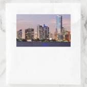 VS, Florida, Miami skyline bij schemering 2 Rechthoekige Sticker (Tas)