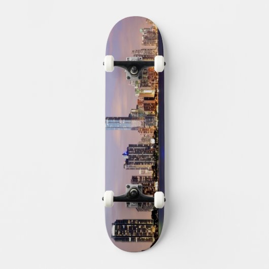 VS, Florida, Miami skyline bij schemering 2 Skateboard (Voorkant)