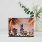 VS, Florida, Miami skyline bij schemering Briefkaart (Staand voorkant)