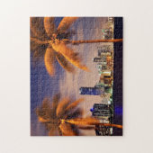 VS, Florida, Miami skyline bij schemering Legpuzzel (Verticaal)