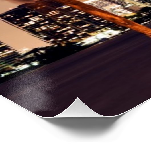 VS, Florida, Miami skyline bij schemering Poster (Hoek)