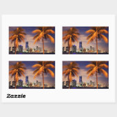 VS, Florida, Miami skyline bij schemering Rechthoekige Sticker (Vel)