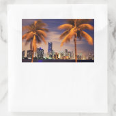 VS, Florida, Miami skyline bij schemering Rechthoekige Sticker (Tas)