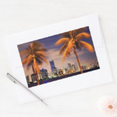 VS, Florida, Miami skyline bij schemering Rechthoekige Sticker (Envelop)
