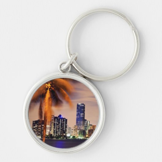 VS, Florida, Miami skyline bij schemering Sleutelhanger (Voorkant)