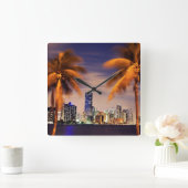 VS, Florida, Miami skyline bij schemering Vierkante Klok (Huis)