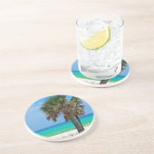 VS, Florida. palmbomen op de maragingkust Zandsteen Onderzetter (Zijkant)