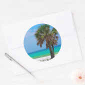 VS, Florida. Palmbomen op de Smaragdkust Ronde Sticker (Envelop)
