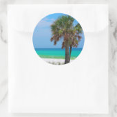 VS, Florida. Palmbomen op de Smaragdkust Ronde Sticker (Tas)