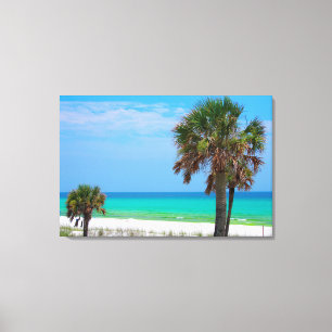 VS, Florida. Palmbomen op Emerald Coast Canvas Afdruk