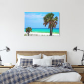 VS, Florida. Palmbomen op Emerald Coast Canvas Afdruk (Insitu (Slaapkamer))