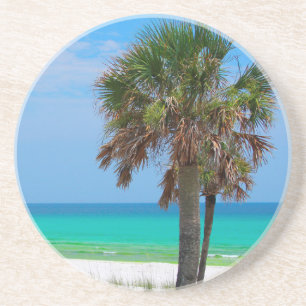 VS, Florida. Palmbomen op Emerald Coast Zandsteen Onderzetter