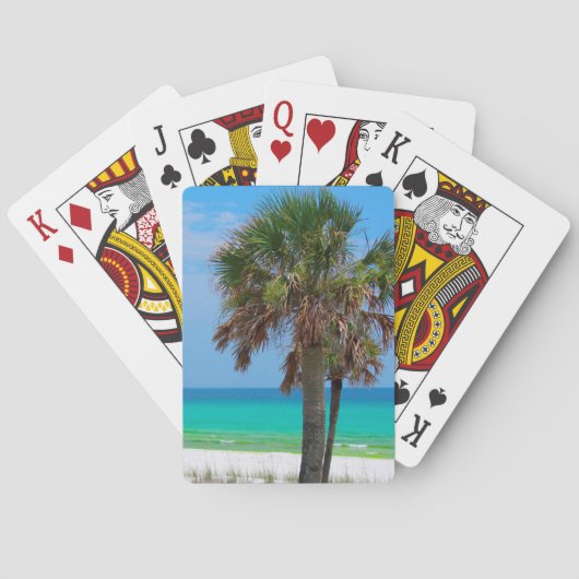 VS, Florida. Palmbomen op Smaragdkust Speelkaarten (Achterkant)