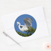 VS, Florida, St. Augustine, Egret Ronde Sticker (Envelop)